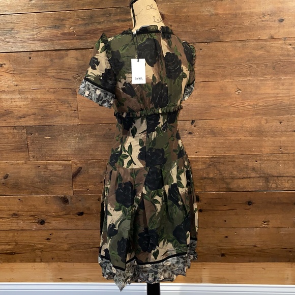 COACH Brown Mixed Print Black Rose Dress - Picture 5 of 6